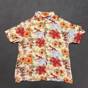 Disney Parks Mens M Rayon Hawaiian‎ Shirt Tropical Mickey Donald Aloha Surf
